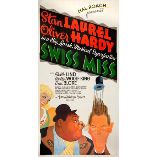 299. SWISS MISS (1938): Three Sheet (41" x 79"); Style A; Fine- on Linen