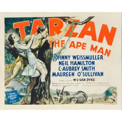 305. TARZAN THE APE MAN (1932): Title Lobby Card (11" x 14"); From the Bradleigh Vinson Collection; Very Good on Paper