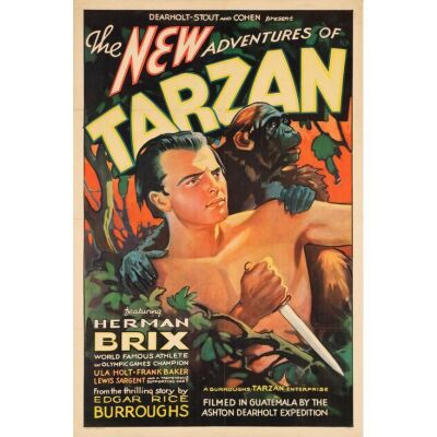 310. THE NEW ADVENTURES OF TARZAN (1935): One Sheet (27" x 41"); From the Bradleigh Vinson Collection; Very Fine+ on Linen