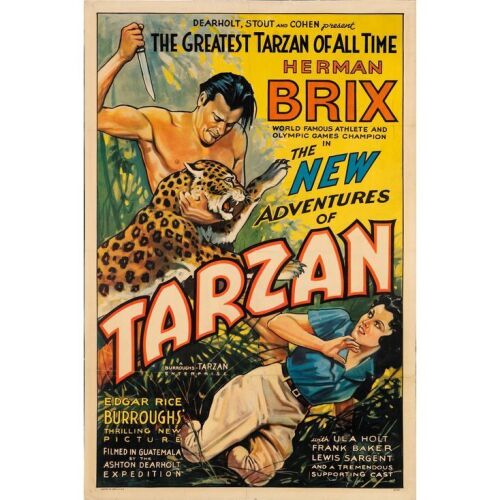 311. THE NEW ADVENTURES OF TARZAN (1935): One Sheet (27" x 41"); From the Bradleigh Vinson Collection; Fine+ on Linen