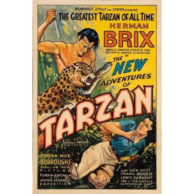 311. THE NEW ADVENTURES OF TARZAN (1935): One Sheet (27" x 41"); From the Bradleigh Vinson Collection; Fine+ on Linen