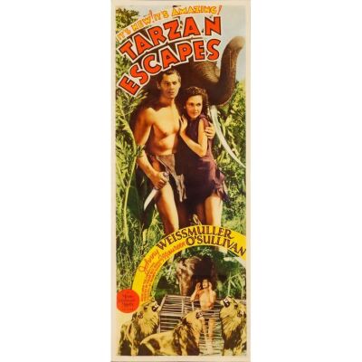 314. TARZAN ESCAPES (1936): Insert (14" x 36"); From the Bradleigh Vinson Collection; Fine+ on Paper