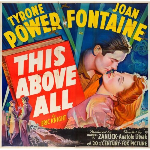 323. THIS ABOVE ALL (1942): Six Sheet (80" x 80"); Stone Lithograph; Very Fine- Folded
