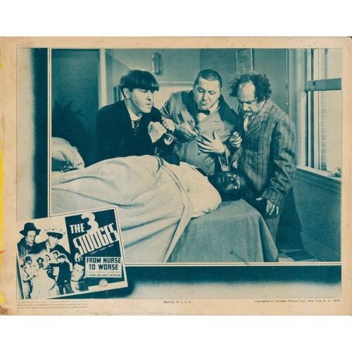 326. THREE STOOGES: FROM NURSE TO WORSE (1940): Lobby Card (11" x 14"); Fine