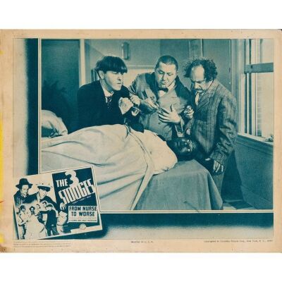 326. THREE STOOGES: FROM NURSE TO WORSE (1940): Lobby Card (11" x 14"); Fine
