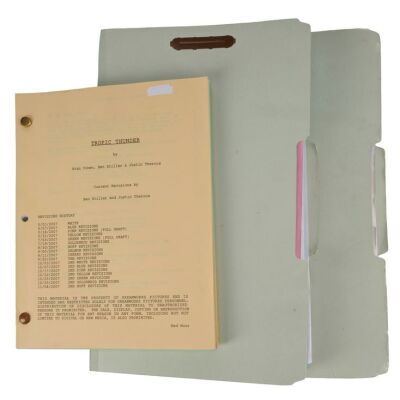 330. TROPIC THUNDER (2007): Revised Script, Production Archive (2) (8.5" x 11", 8.5" x 14"); Written by Ethan Cohen, Ben Stiller and Justin Theroux; 2nd Buff Revisions 11/04/2007; Fine+