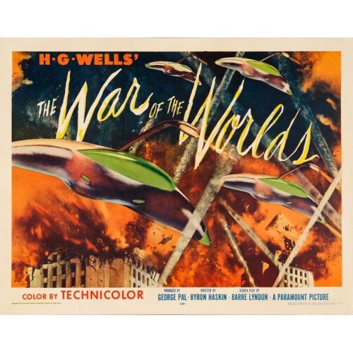 334. WAR OF THE WORLDS (1953): Half Sheet (28" x 22"); Style B; Very Fine- on Paper