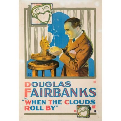 338. WHEN THE CLOUDS ROLL BY (1919): One Sheet (28" x 41"); Stone Lithograph; Fine- on Linen