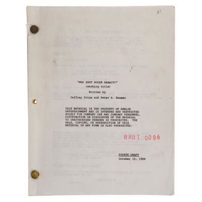 343. WHO FRAMED ROGER RABBIT (1988): Film Script (8.5" x 11"); Written by Jeffrey Price and Peter S. Seaman; Fine+