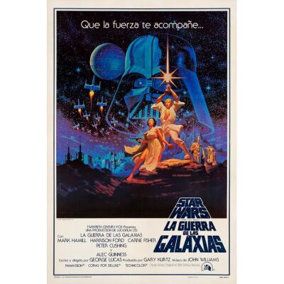 1075. One Sheet (27" x 40"); Spanish Language Style; Very Fine- on Linen ### STAR WARS: A NEW HOPE (1977)