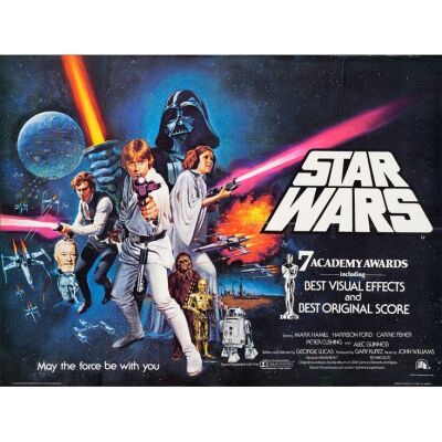 1076. British Quad (40" x 30"); Academy Awards Style; Very Fine Folded ### STAR WARS: A NEW HOPE (1977)