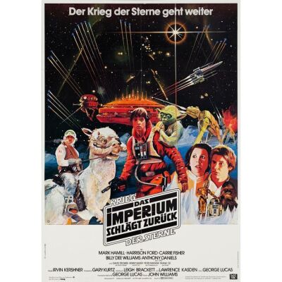 1092. German A1 (23" x 33"); Black Logo Style; Very Fine+ Folded ### STAR WARS: THE EMPIRE STRIKES BACK (1980)