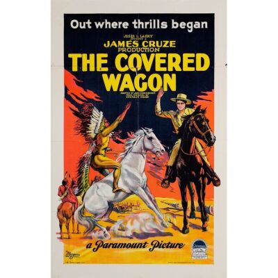 73. THE COVERED WAGON (1923): One Sheet (27" x 41"); Style B, Stone Lithograph; Fine+ Folded