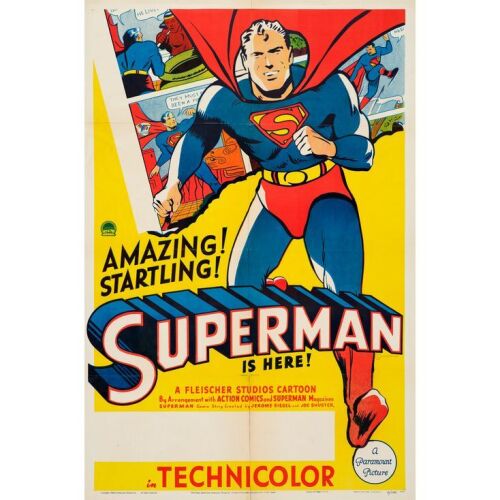 296. SUPERMAN (1941): Stock One Sheet (27" x 41"); Very Fine- Folded