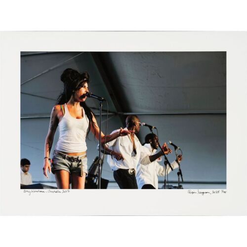 9. AMY WINEHOUSE - Limited Edition With Her Band at Coachella Print by Piper Ferguson, 2007