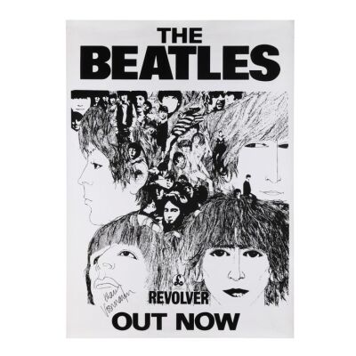 35. THE BEATLES - Klaus Voormann-Autographed Revolver Poster