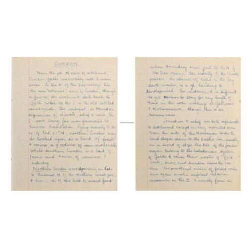 52. PAUL MCCARTNEY - Liverpool Institute Schoolbook Double-Sided Handwritten Page