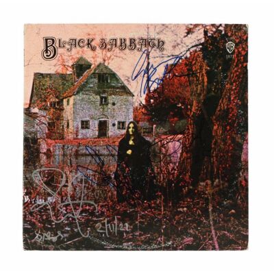 61. BLACK SABBATH - Ozzy Osbourne, Tony Iommi, Bill Ward and Geezer Butler-Autographed Black Sabbath LP Sleeve