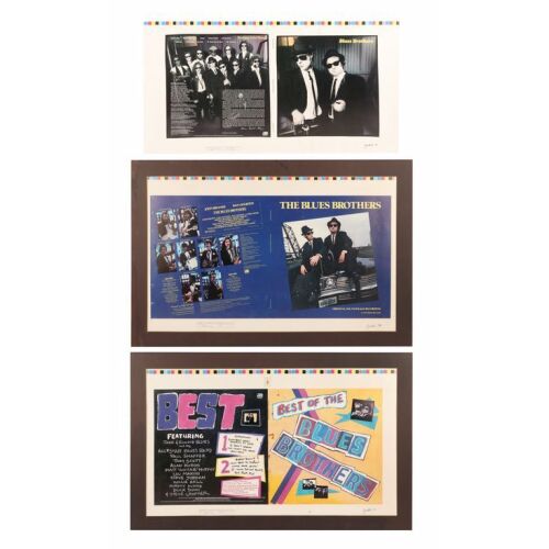73. THE BLUES BROTHERS (1980) - Set of Three Judy Jacklin-Autographed Printer's Proof The Blues Brothers Record Covers