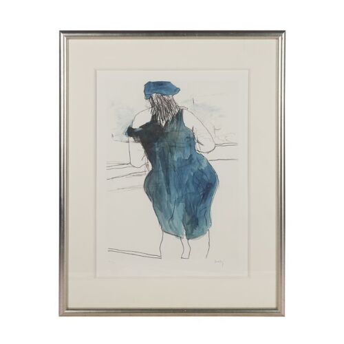 79. BOB DYLAN - Bob Dylan Signed "Woman In Red Lion Pub" Limited Edition Drawn Blank Series 2014 Lithograph