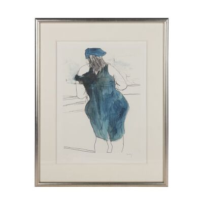 79. BOB DYLAN - Bob Dylan Signed "Woman In Red Lion Pub" Limited Edition Drawn Blank Series 2014 Lithograph