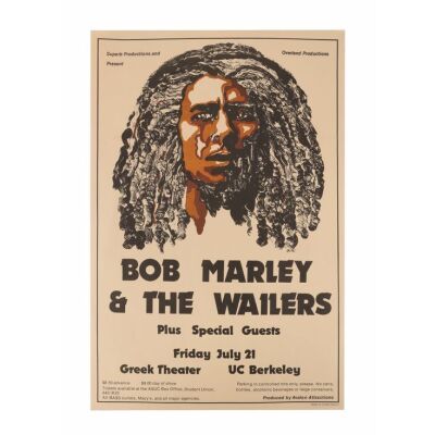 81. BOB MARLEY AND THE WAILERS - Greek Theatre UC Berkeley Concert Poster, 1978
