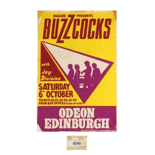 89. BUZZCOCKS - The Buzzcocks and Joy Division 1979 Edinburgh Concert Poster and Ticket Stub
