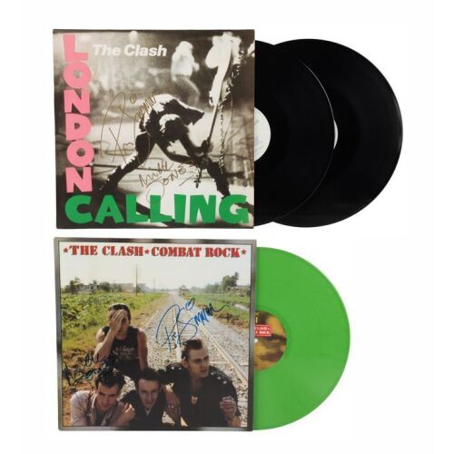 93. THE CLASH - Mick Jones and Paul Simonon-Autographed London Calling and Combat Rock LPs
