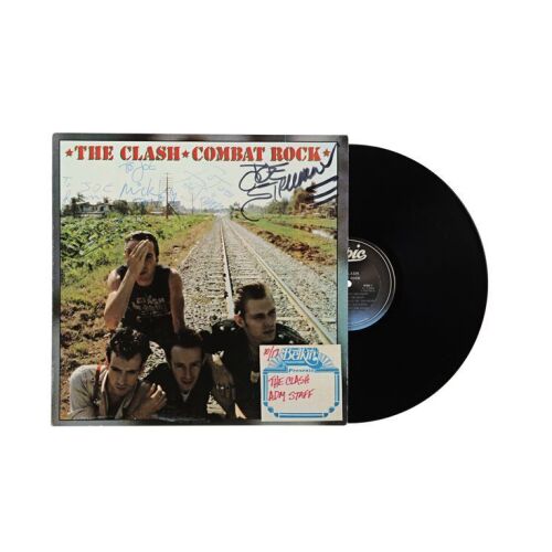 94. THE CLASH - Joe Strummer, Paul Simonon, Mick Jones and Terry Chimes-Autographed Combat Rock US Vinyl