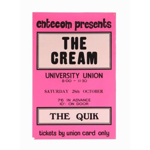 98. CREAM - The Cream 1966 Southampton University Concert Poster