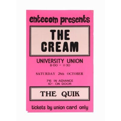 98. CREAM - The Cream 1966 Southampton University Concert Poster