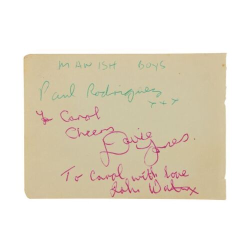 107. DAVID BOWIE - David Bowie 1964/1965 The Manish Boys Autographed Page