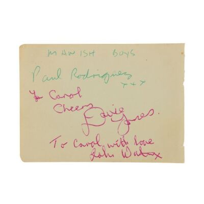 107. DAVID BOWIE - David Bowie 1964/1965 The Manish Boys Autographed Page