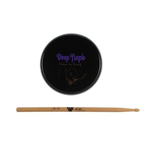 114. DEEP PURPLE - Ian Paice-Autographed Drum Skin and Drumstick