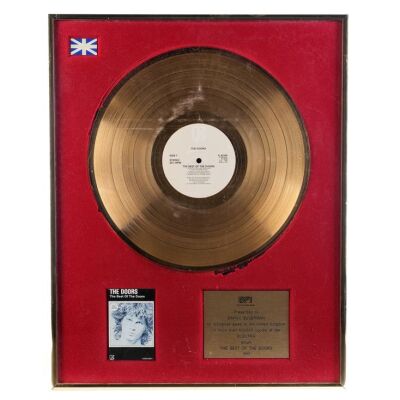 117. THE DOORS - The Best of The Doors Gold Disc Award Presented to Danny Sugerman