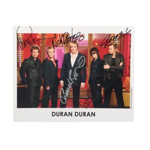 118. DURAN DURAN - Simon Le Bon, Nick Rhodes, Andy Taylor, Roger Taylor and John Taylor-Autographed Promotional Photograph