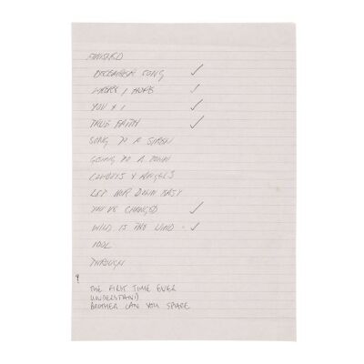 138. GEORGE MICHAEL - Handwritten Unreleased Album Tracklist, Circa 2016