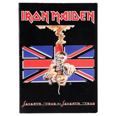 146. IRON MAIDEN - Bruce Dickinson, Steve Harris, Dave Murray, Adrian Smith, and Nicko McBrain-Autographed "Seventh Tour of A Seventh Tour" Programme