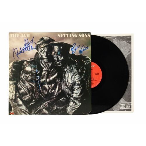 152. THE JAM - Paul Weller, Rick Butler and Bruce Foxton-Autographed Setting Sons LP