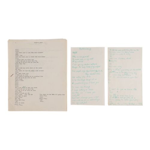 162. JIMI HENDRIX - The Patricia "Trixie" Sullivan Collection: Handwritten and Hand-Annotated Typed "Are You Experienced" Album Lyrics