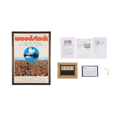 163. WOODSTOCK (1970) - Jimi Hendrix-Owned String Winder, Unused Three-Day Woodstock Ticket, and German Woodstock Poster
