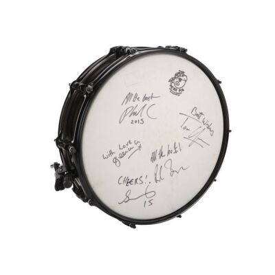176. NEW ORDER - Gillian Gilbert, Stephen Morris, Bernard Sumner, Phil Cunningham and Tom Chapman-Autographed Drum