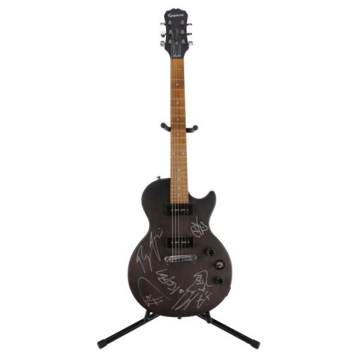 185. KORN - Jon Davis, Fieldy, Brian Welch, James Shaffer, and Ray Luzier-autographed Guitar and "Rotting in Vain" Music Video Group Print by Dean Karr, 2016