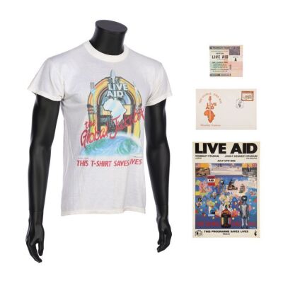 194. LIVE AID (1985) - Live Aid Concert T-Shirt, Ticket, First Day Cover and Programme