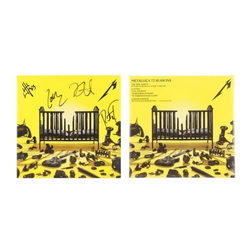206. METALLICA - James Hetfield, Lars Ulrich, Kirk Hammett, and Robert Trujillo-Autographed '72 Seasons' Vinyl Sleeve and Sealed Limited Edition Vinyl Album