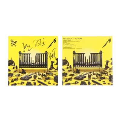 206. METALLICA - James Hetfield, Lars Ulrich, Kirk Hammett, and Robert Trujillo-Autographed '72 Seasons' Vinyl Sleeve and Sealed Limited Edition Vinyl Album