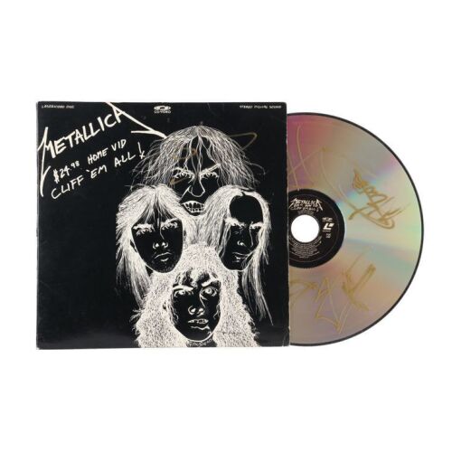 208. METALLICA - James Hetfield, Lars Ulrich, Kirk Hammett, and Jason Newsted-Autographed Cliff 'Em All 12" Laser Disc