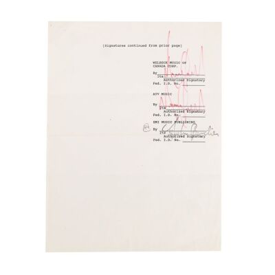 221. MICHAEL JACKSON - Michael Jackson Signed Record Contract Page
