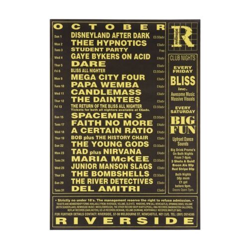 249. NIRVANA - Newcastle 1989 Concert Poster - First Ever UK Performance