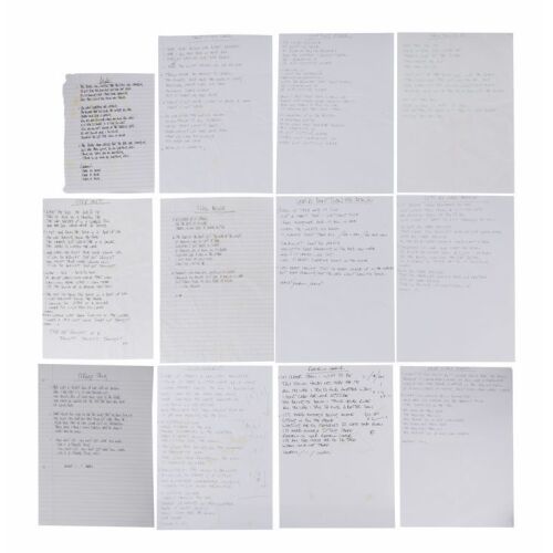 263. OASIS - Collection of Noel Gallagher Handwritten Lyrics For Twelve B-Side Songs